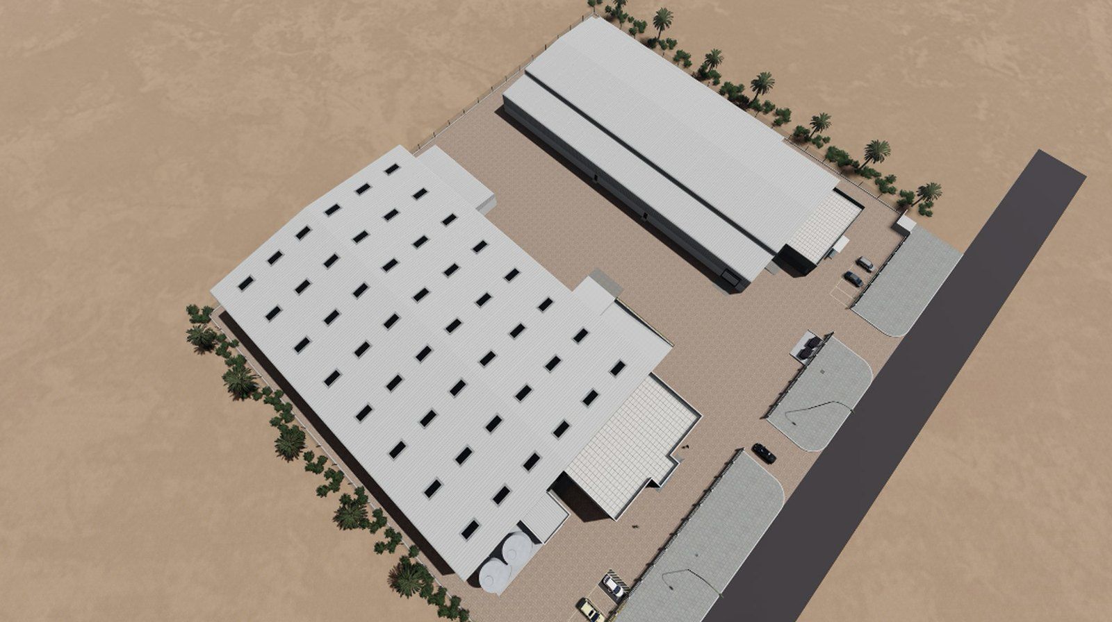 Architectural render of the Europoxy site, aerial view