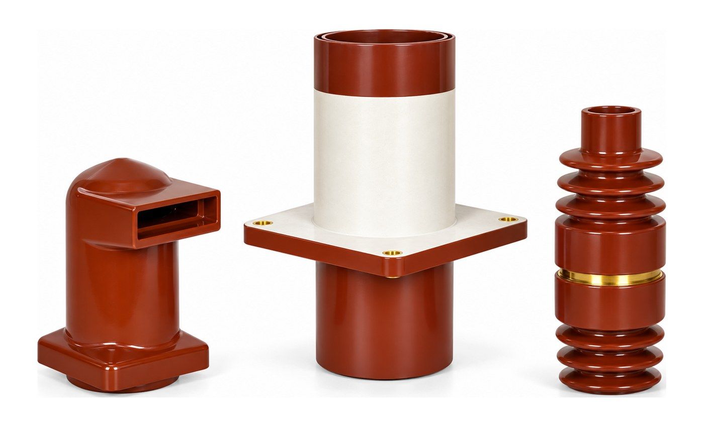 Switchgear spout and insulators