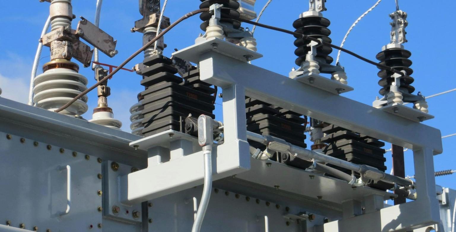Transformer bushings at a substation